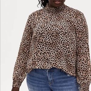torrid leopard sheer blouse